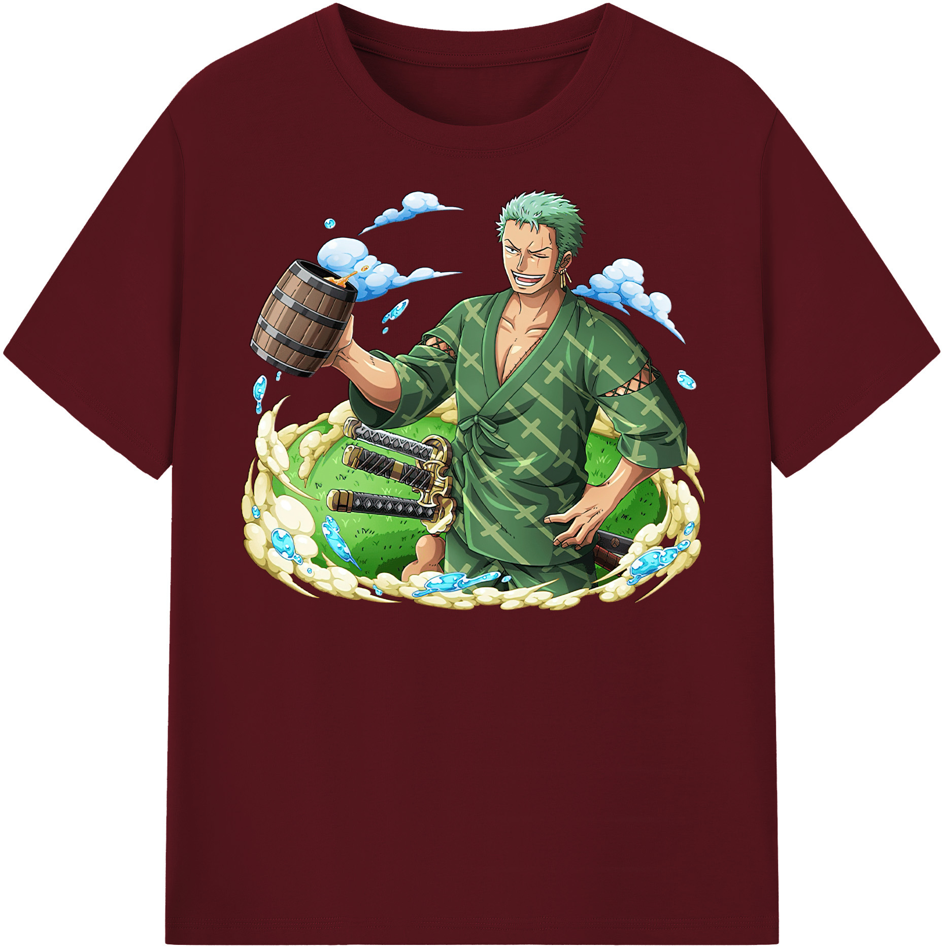 ワンピース ロロノア・ゾロ ONE PIECE Roronoa Zoro 綿100％半袖Tシャツ（フロントプリント）